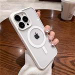 V&auml;rviline l&auml;bipaistev Magsafe'i magnetilise juhtmevaba laadimis&uuml;mbris iPhone 15 14 13 12 11 Pro Max Mini X Xs XR k&otilde;va akr&uuml;&uuml;lkatte jaoks iPhone 13 Mini valge