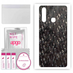 apgo Protective Skin Sticker for the back compatible with vivo Z5x (2020), Wrap Film, Foil, Vinyl - Pattern Carbon Black Pixel