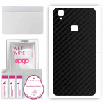 apgo Protective Skin Sticker for the back compatible with vivo V3, Wrap Film, Foil, Vinyl - Pattern Carbon Black