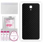 apgo Protective Skin Sticker for the back compatible with Oukitel K6000 Plus, Wrap Film, Foil, Vinyl - Pattern Carbon Black