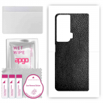 apgo Protective Skin Sticker for the back compatible with Honor Magic VS, Wrap Film, Foil, Vinyl - Pattern Black Leather