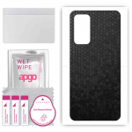 apgo Protective Skin Sticker for the back compatible with HTC Wildfire E3 Lite, Wrap Film, Foil, Vinyl - Pattern Black Honeycomb