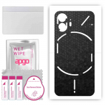 apgo Protective Skin Sticker for the back compatible with Nothing Phone 2, Wrap Film, Foil, Vinyl - Pattern Black Honeycomb
