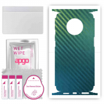 apgo Protective Skin Sticker for the back+sides compatible with OnePlus 7T, Full Wrap Film, Foil, Vinyl - Pattern Carbon Chameleon CAKA1