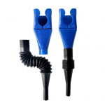 2Pcs Retractable Auto Foldable Fuel Funnels Compatible Highly Thickened Engine Oil Refueling Funnels sinine/valge
