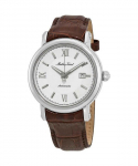 Mathey-Tissot Renaissance ehtsast nahast rihmaga valge sihverplaadi automaatne meeste k&auml;ekell H9030AI valge