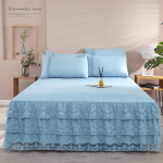 Pitsist Volangidega Voodiseelik Pits Pits 3-osaline Komplekt Libisemiskindel Madratsikate Printsessi Stiil K&uuml;ljevaba Magamistoa Voodikate 3-osaline Komplekt 48x72CM Pillow case