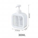 Suure mahutavusega pressdosaatorpudeli &scaron;ampoon k&auml;tepuhastusvahend kehapesuvahendi pesuaine pesuaine losjoon T&uuml;hi pudel 300ML14.5*10.8*5cm valge