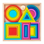 Montessori Vikerkaare Pesastatavad Virnastatavad M&auml;nguasjad Puidust Ehitusklotsid Tasakaalum&auml;ng Kunst Geomeetrilised Loovad Harivad M&auml;nguasjad Laste Kingitused
