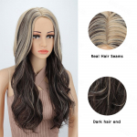 MISSQUEEN Pikad lainelised blondid parukad naistele Keskosa s&uuml;nteetiline parukas Naturaalse v&auml;limusega kuumakindlast kiust parukad 60cm
