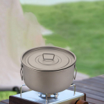 Outdoor Titanium Pot Camping Cooking Set 1.8L Easy to Clean Pots And Pans Picnic Hiking