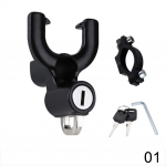 Metallist mootorratta kiiver, lukk jalgratta juhtrauda kiiver vargusvastane turvaluku tarvikud koos konksudega, kaks v&otilde;tit ja toru punane