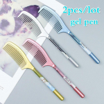 2 tk Kawaii kammi kujuga geelpliiats Armsad t&uuml;druku mustad tindipliiatsid kooli kontoritarvete materjal 1pcs