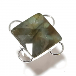 Natural Labradorite Gemstone Handmade 925 Sterling Silver Ring Size 6 n9u80