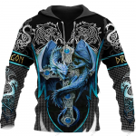 S&uuml;gistalvine pikkade varrukatega t&auml;toveering draakon 3D prinditud meeste kapuutsiga kapuutsiga dressipluus Unisex t&auml;navar&otilde;ivad pullover vabaaja dressid L