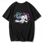 Jinx Arcane Monkey T-s&auml;rk Anime Cosplay T-s&auml;rgid Naised Mehed Unisex Grunge Esteetilised l&uuml;hikeste varrukatega 100% puuvillane tr&uuml;kis suvised t&auml;navar&otilde;ivad XXL