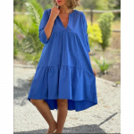 YYFS Naiste mood suvine kevadine &uuml;hev&auml;rviline print 1/2 varrukatega V-kaelusega vaba v&ouml;&ouml;kohaga vabaajakleidid S must