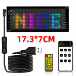 Auto LED-maatriksi pikslipaneel DIY RGB valgustus, grafiti, keriv tekstitahvel esiklaas, reklaamiekraan Bluetoothi ​​rakenduse juhtimine 7x17.3cm