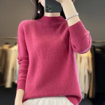 Naiste ka&scaron;miirist sviiter Qinghe ka&scaron;miir 30% ka&scaron;miir 70% vill s&uuml;gis-talvine ka&scaron;miir pullover pehme ja soe L kirss