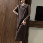 Naiste ka&scaron;miirkleit Qinghe ka&scaron;miir 30% ka&scaron;miir 70% vill s&uuml;gis-talvine ka&scaron;miir seelik pehme ja soe L tumepruun v&auml;rv