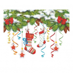 J&otilde;ulud WC-kleebised rohelised lehed m&auml;nnik&auml;bist kaunistus Isekleepuv aknaklaas Kodu seinakaunistus vannitoas magamistoas Christmas