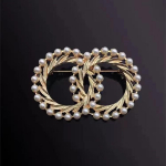 1 tk Fashion Full Pearl topeltringiga &uuml;mmargune pross naistele ehten&otilde;elad metallist pross