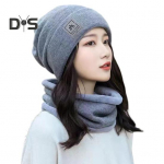 2 tk/komplekt Lady Winter Beanie Sall Sert Kootud Elastne K&otilde;rvakaitse &Auml;&auml;risteta Tuulekindel m&uuml;ts Kaelam&auml;his V&auml;lisrattas&otilde;idu Suusapeakatted must
