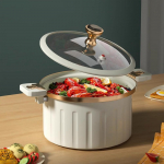 Mikrosurvepliidi emailvooder Mittenakkuv 8L Push Pull Lock Survepott kaanega Silikoontihendiga Lekkekindel klapi surveanum