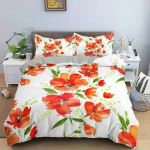 3D Disain Lilled Tekikottide komplektid Voodipesud Voodipesukomplekt Teki-/lohutuskatted Padjap&uuml;&uuml;rid 220x240 Suurus Must Kodutekstiil 70x133cm 2pcs