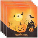 20tk/pakend 33*33cm 2-kihiline &uuml;hekordne peosalvr&auml;tik Halloweeni mustriga
