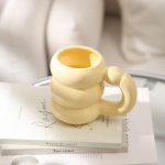 Armsad keraamilised kruusid kohvitassid Korea Kawaii Designer Circle mullikohvitassid Hommikus&ouml;&ouml;gipiima mahl Teek&auml;epideme tass Mikrolaineahjus ohutu about 400ml roosa