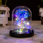 Kunstroosililled Klaasroosist LED-valgusti kingitus s&otilde;brap&auml;evaks One Size punane