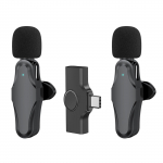 K10 juhtmeta rev&auml;&auml;rimikrofon Clipon Mic Plug & Play TypeC telefonipadjaarvutile koos m&uuml;rasummutusega 2 Mic must