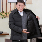Talvemantel Keskealiste ja eakate meeste puuvillane mantel Pluss samet Paks Soe Puuvillane mantel Keskealiste meeste mantel XL must