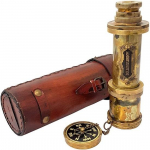 Nautical messingist teleskoobi v&auml;limus Spyglass in Leather Box monokulaarse luurer&uuml;gemendi kuningliku merev&auml;e meredekoor Kingitus