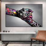 T&auml;navagrafiti kunsti l&otilde;uendimaalid, k&auml;sik&auml;es rusikas, plakatid ja tr&uuml;kised, abstraktsed seinapildid elutoa sisekujunduseks 20x30cm