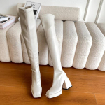 Talvesaapad &uuml;le p&otilde;lve K&otilde;rge s&auml;&auml;rega Saapad Mood K&uuml;lgmised Lukud Ruudukujuline K&otilde;rge Konts Pikk Saapad Daamide Elegantsed Moodsad Saapad 39