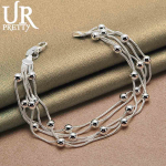 925 h&otilde;bedane mitme ussiga kett helmeketi k&auml;ev&otilde;ru Moodsad pulmaehted 20CM