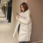 Winter Down CottonJacket Naiste keskmise pikkusega polsterdatud jope avara polsterdatud jope S valge