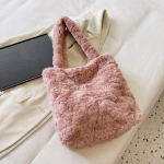 Kohevad naiste t&uuml;drukud pl&uuml;&uuml;sist k&auml;ekotid s&uuml;gistalv &otilde;lg Bgas Retro &uuml;hev&auml;rvilised pehmed pehmed kandikud kotid naiste ostukotid roosa