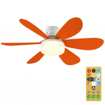 2-&uuml;hes pistikupesaga ventilaatorivalgusti kaugjuhtimispuldiga Laeventilaatorid LED-valgustitega 6 labaga h&auml;mardatav ventilaatorivalgusti garaažikontori jaoks oranž