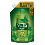Dabur Vatika Health Shampoo - 1L (Refill Pouch) | With 7 natural ingredients | For Smooth, Shiny & Nourished Hair| Goodness of Henna & Amla