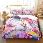 Mood 2025 Uus Kawaii Love Live! Voodipesu Komplekt Multikas Anime kolmeosaline komplekt T&auml;iskasvanu Laps Magamistuba Tekikoti Komplektid Kodutekstiilid 70x133cm 2pcs gray