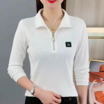 YYFS Naiste mood vabaaja kevads&uuml;gise &uuml;hev&auml;rvilise tr&uuml;kiga pikkade varrukatega POLO kaelusega pluusid ja s&auml;rgid XL