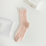 Suvised &uuml;li&otilde;hukesed l&auml;bipaistvad kristallsiidist sokid Tikand Lilled Retro Naiste sokid Mood Harajuku Kawaii Elastsed Pikad Sokid