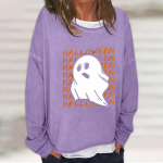 Naiste vabaaja moe vintage tr&uuml;kitud pikkade varrukatega O-kaelusega kampsun, kihiline pullover M