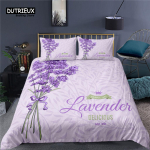 Luksuslik 3D lavendlitr&uuml;kiga kodune mugav tekikott ja padjap&uuml;&uuml;r Laste voodipesukomplekt Suurused Queen ja King EL/USA/AU/UK EU single(135x200cm)