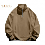 Meeste dressipluus poolt&otilde;mblukuga krae, pikkade varrukatega &uuml;hev&auml;rviline pullover, keskmise pikkusega sportlik vabaaja &uuml;laosa Kerged riided reisib&uuml;roosse iga p&auml;ev S punane