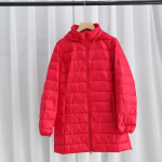 Kerge udunjope naistele keskmine ja pikk s&uuml;gis ja talv uus Korea versioon slim fit suur suurus kerge jope eemaldatav kapuuts 7XL s&auml;rav punane v&auml;rv