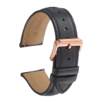 Calum Watch Strap Genuine Leather Smooth Leather Quick Release Watch Smart Watch Band 12mm 24mm Black x Rose - (19mm, Buckle) brown